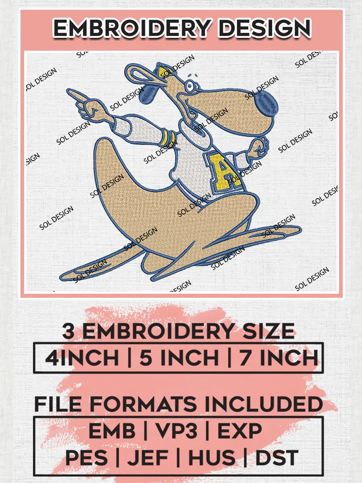 NCAA Akron Zippy Team Funny Mascot Logo embroidery designs, NCAA Akron Zips Logo Machine embroidery designs, NCAA Team Logo embroidery designs, NCAA Game Day Machine embroidery designs, Digital Download