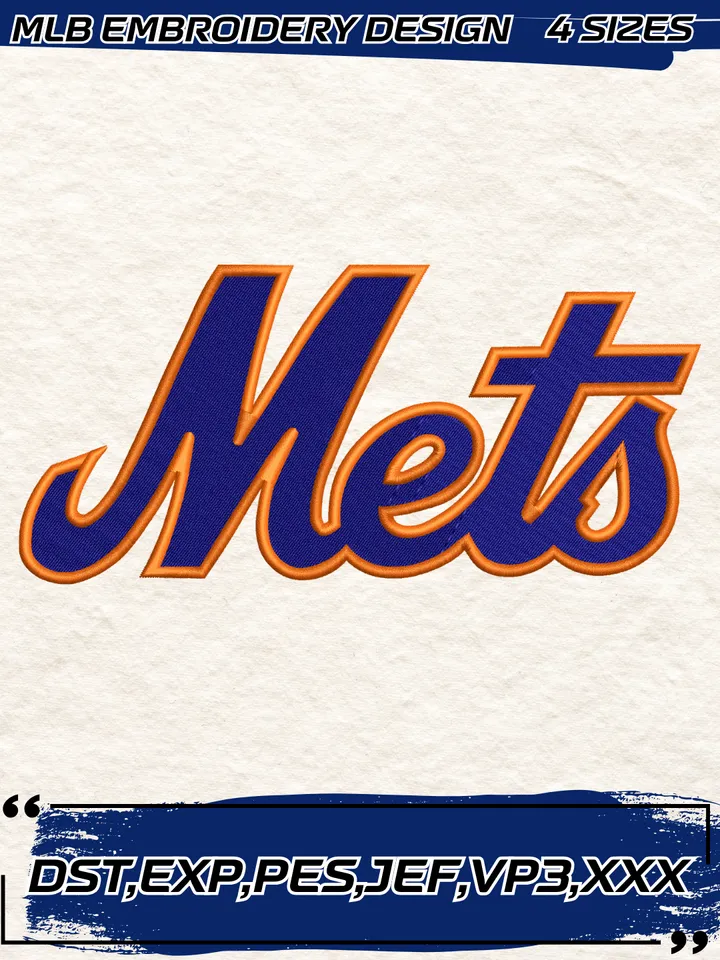 New York Mets Alternate Logo Embroidery Design,MLB Embroidery Design,Machine Embroidery Design File,4 Sizes, Digital Download