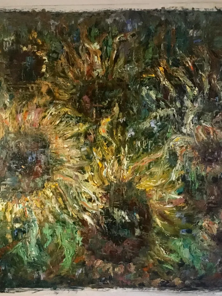 Sunflowers large canvas,original oil impasto painting,impressionistic flowers painting,sunflowers home decoration.