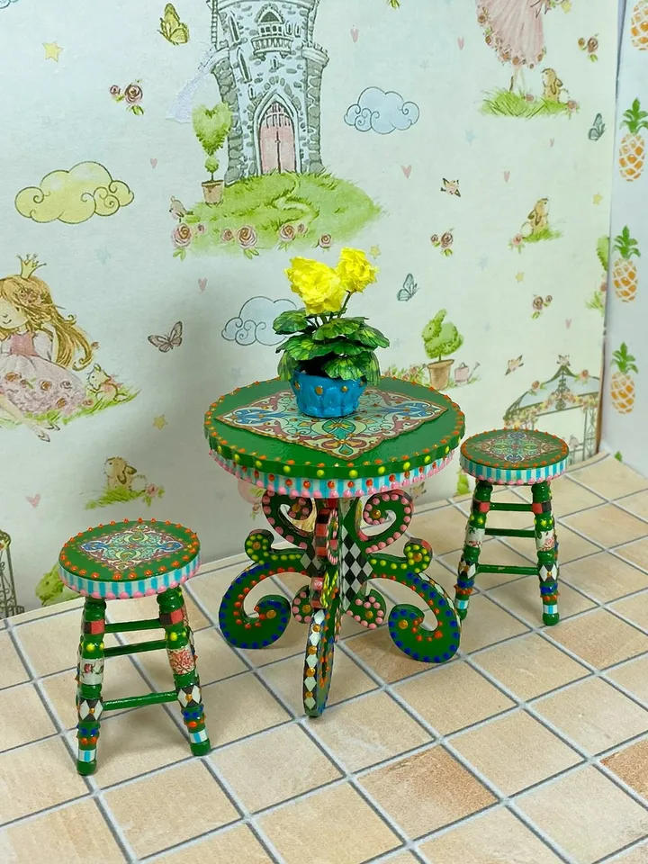 Furniture for dolls. 1:12. Kitchen furniture. Furniture miniature. Handmade. Dollhouse miniature. Table for a doll. Sofa for a doll.