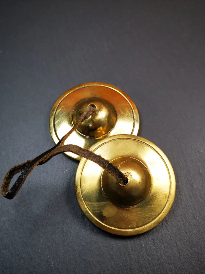 Gandhanra Customized Engrave Tibetan Cymbals, 6.5cm Tingsha Bell,Buddhism Ritual Implement,Handmade in Nepal,Shiny Color