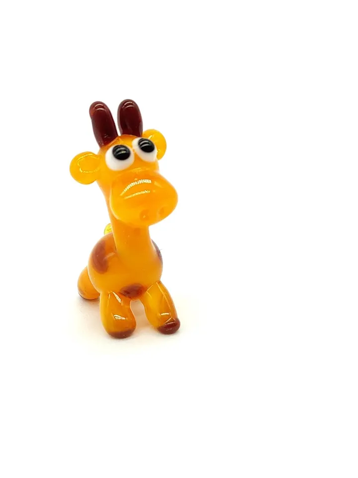 Tiny giraffe miniature, glass animal figurine, africa micro sculpture for terrarium decoration / miniature animals Glass Giraffe sculpture