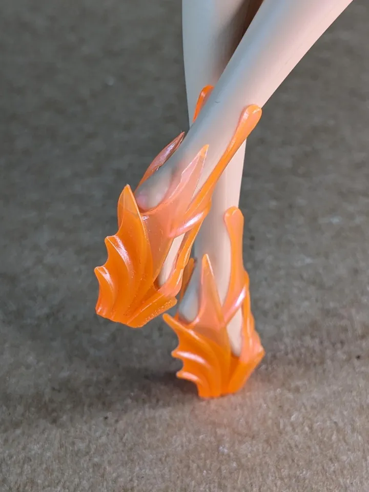 Orange transparent wedge sandals for 1/6 scale female dolls