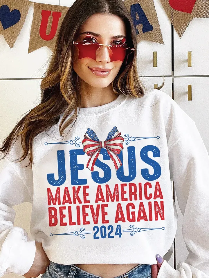 Coquette Jesus 2024 Make America Believe Again PNG, Jesus Png, Christian 4th of july Png, America Png, Independence Day, Sublimation Designs