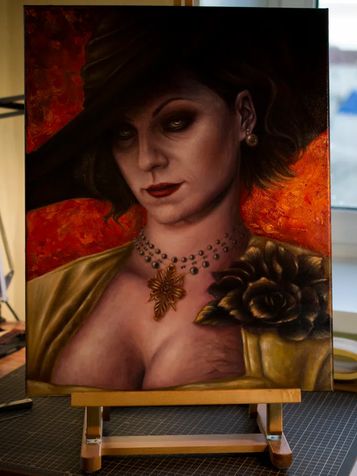 Oil painting Resident Evil Alcina Dimitrescu