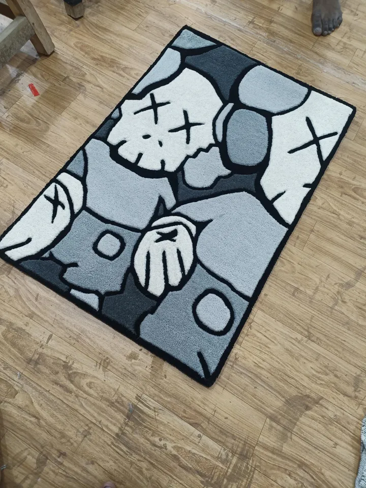 Kaws rug, handmade 100% wool rugs, case rugs, cartoon carpets, handmade rugs, Kaws, multiroom carpets, Kaws theme, 3x5, 4x6, 5x7, 5x8, 6x9.
