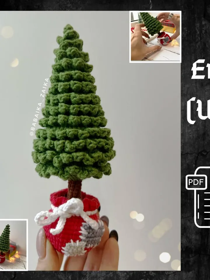 PDF Crochet Pattern Christmas Tree, Amigurumi Tree, Christmas ornaments, Christmas Decor, Amigurumi Christmas, Easy Pattern