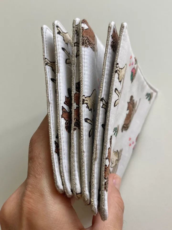 Easter coasters Set of 6 Linen-cotton coasters 4.5'' x 4.5''