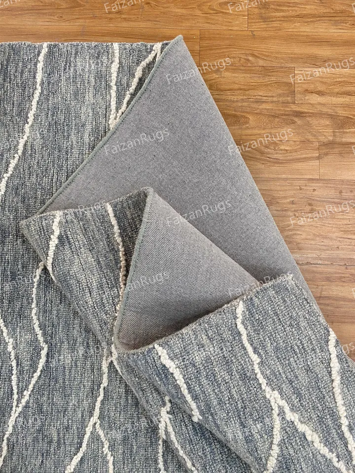 8x10 Hand Tufted Modern Rug Handmade 100% Woolen Rug High and Low Large Area Rugs for Living Dining Bedroom Custom Rug 6x9 8x10 9x12 10x14