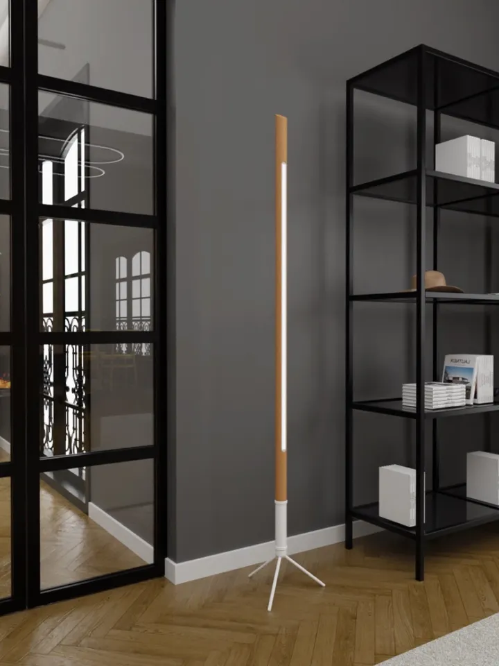 Modern minimalist wooden floor lamp