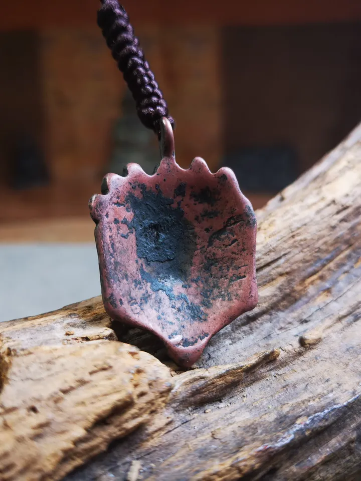 Gandhanra Antique Tibetan Amulet Badge,Mahakala Pendant, Buddhist Protector Deity, 50 Years Old