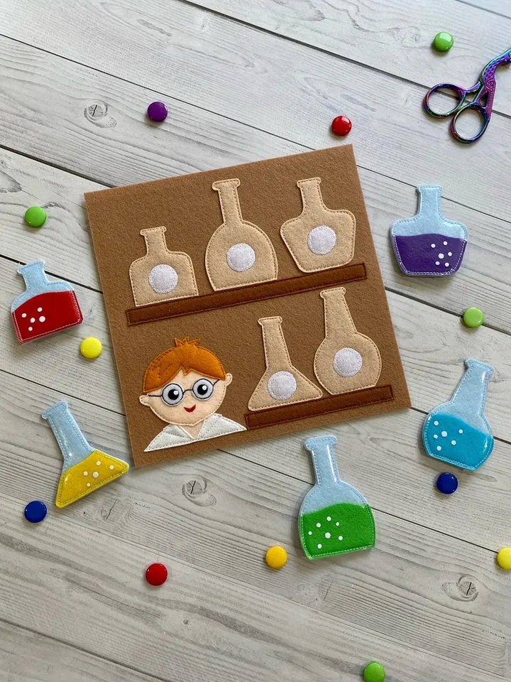 Quiet Book and Montessori toy for baby. A scientific book for children from 1 to 3 years old. Educational book