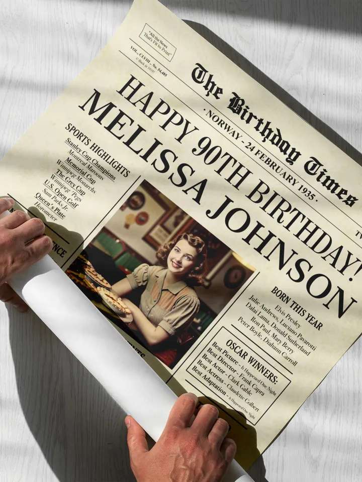 1935 birthday newspaper 90th printable poster canada 90th birthday gift for grandma back in 1935 birthday party decorations canadian facts