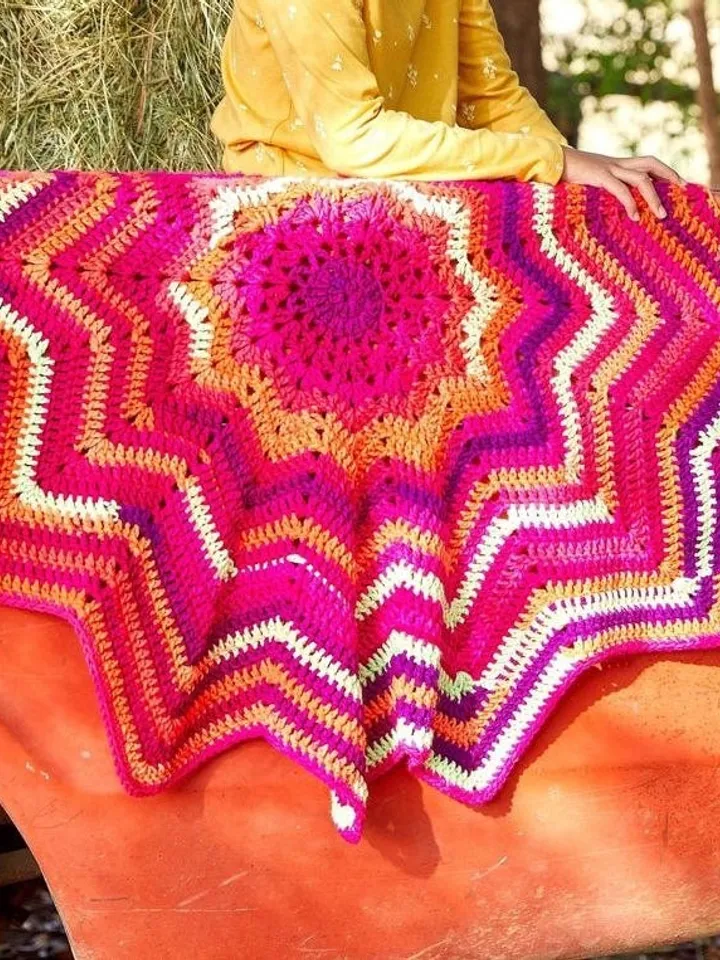 Blanket star crochet pattern, baby blanket star, baby crochet pattern pdf