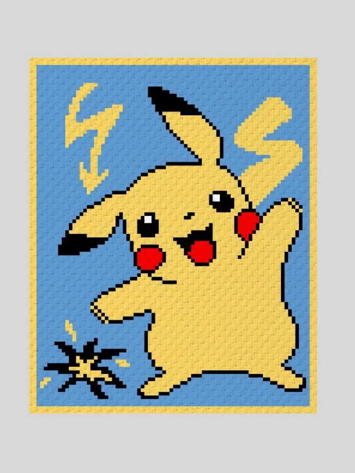 Crochet C2C Pikachu graphgan blanket pattern PDF