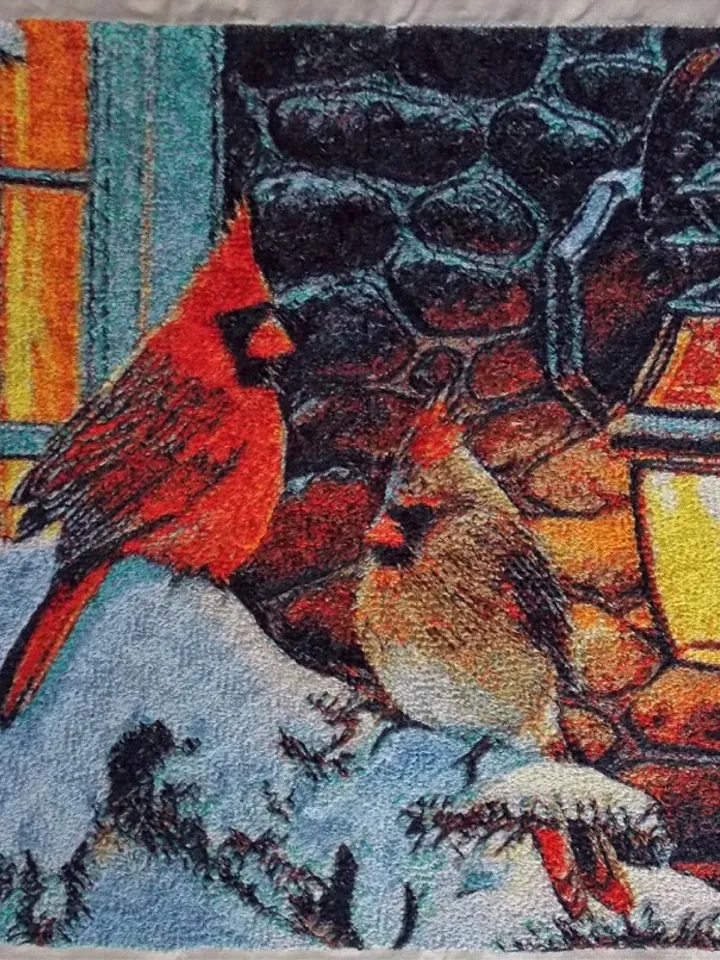 Cardinal Portrait 12 x 16 for a 7 x 9 hoop Embroidery Design