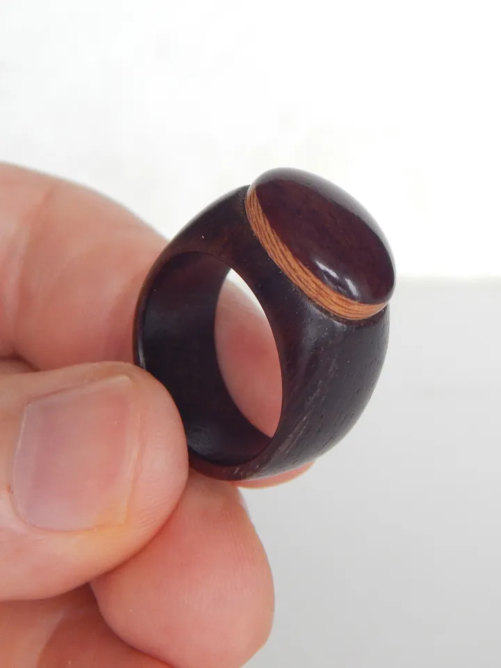 Wooden signet ring. Handmade jewelry made from natural wood. 3