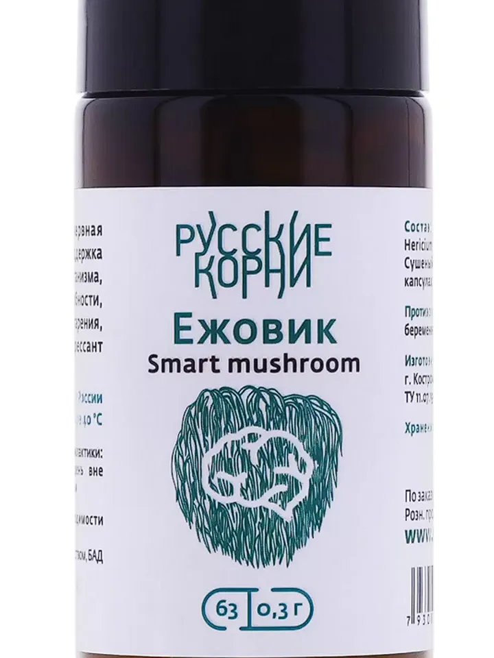 Natural nootropic gib Jezhovik Gebenchatny Russian Roots 60 pcs