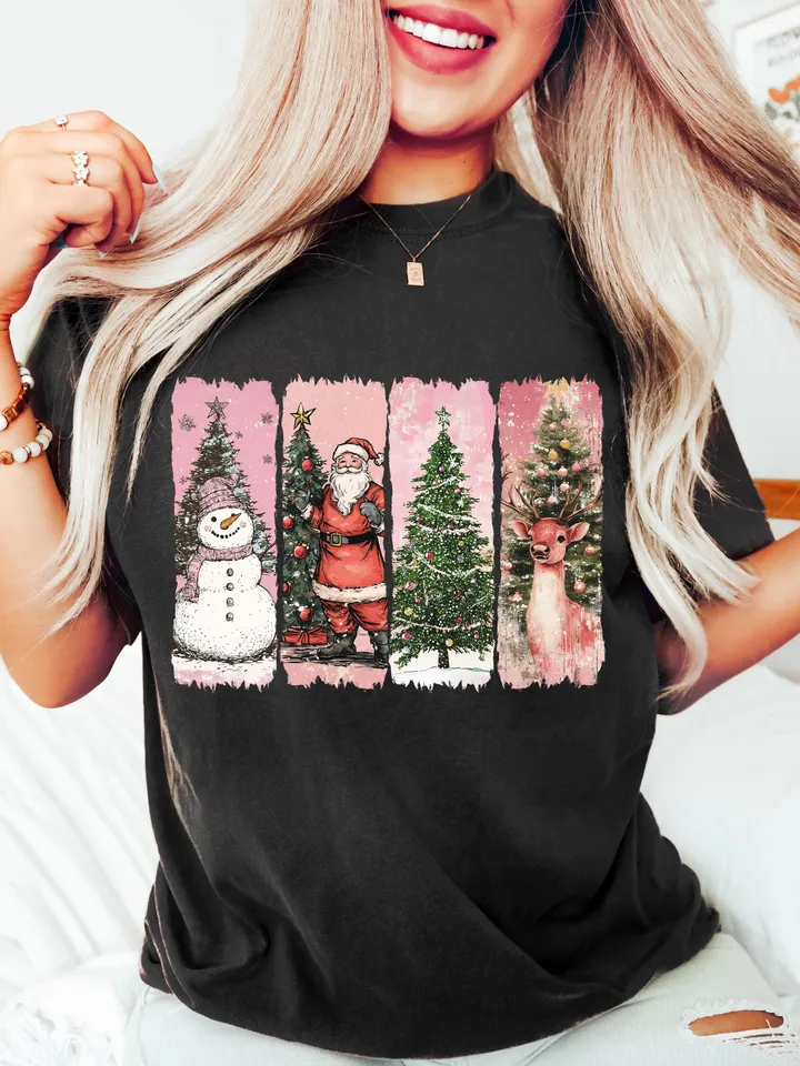 Pink Retro Christmas PNG, Christmas Shirt PNG, Vintage Christmas PNG, Santa Claus png, Pink Christmas Sublimation, Merry Christmas png