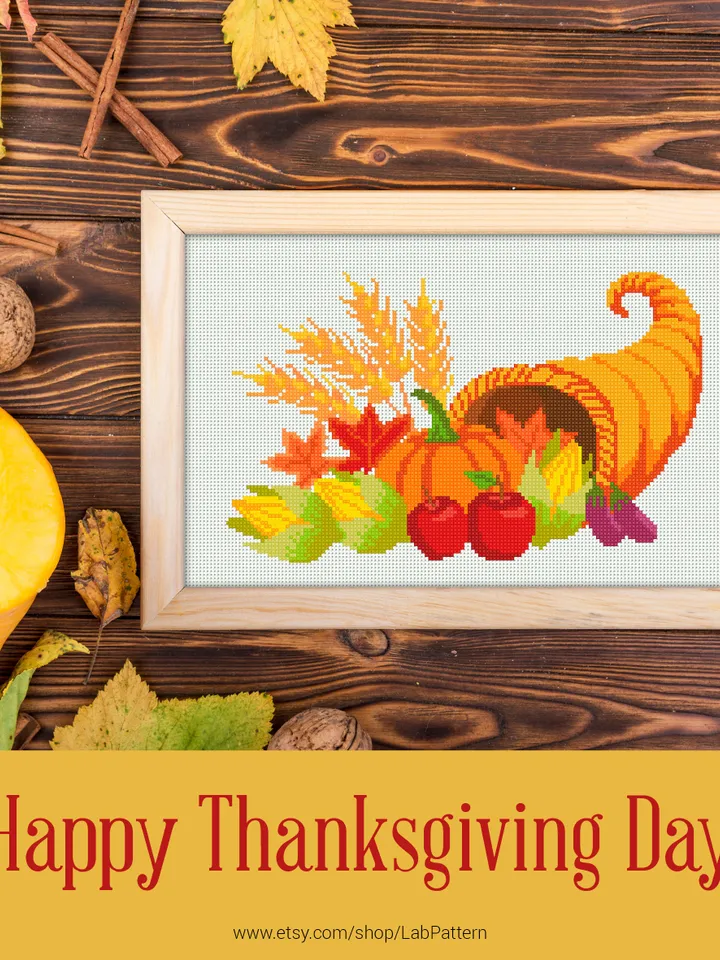 Thanksgiving Day Cross stitch pattern | Embroidery Pattern | Instant Download | Embroidery Designs