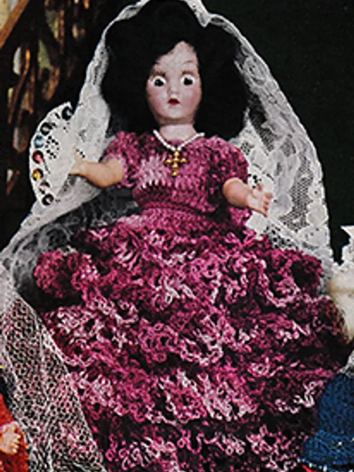 Vintage Crochet Pattern Dress for Doll Queen Isabella Doll Pattern Digital Download PDF