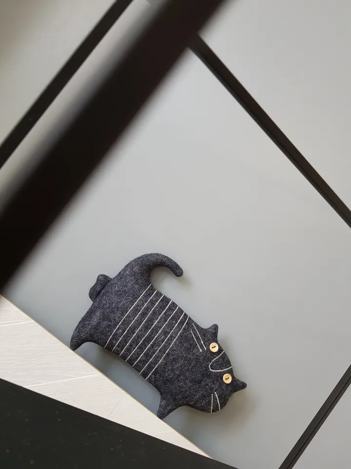 Black Cat sewing pattern PDF, halloween doll diy, digital tutorial in english, felt animal pattern