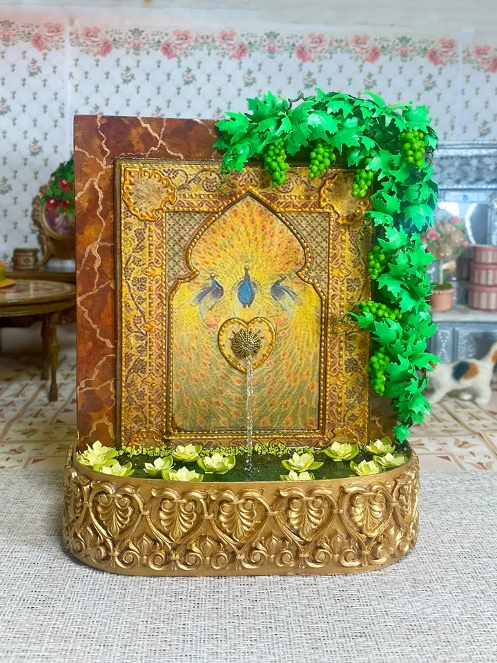 Fountain for doll. Fountain miniature. 1:12. Dollhouse miniature. Handmade. Decorative fountain