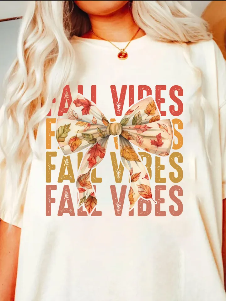 Fall Vibes Png, Retro Fall Coquette Bow Png, Fall T Shirt Png, Autumn Pumpkin Png, Autumn Sublimation png Design