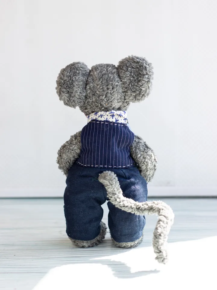 Handmade Collectible Stuffed Mouse: Unique Plushies and Art Toys for Sale/ Teddy Mouse