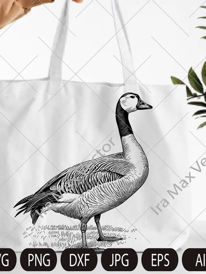 Goose SVG, Goose standing,Grey Goose SVG, Goose Clipart, Goose detailed, Goose printable, Farm birds