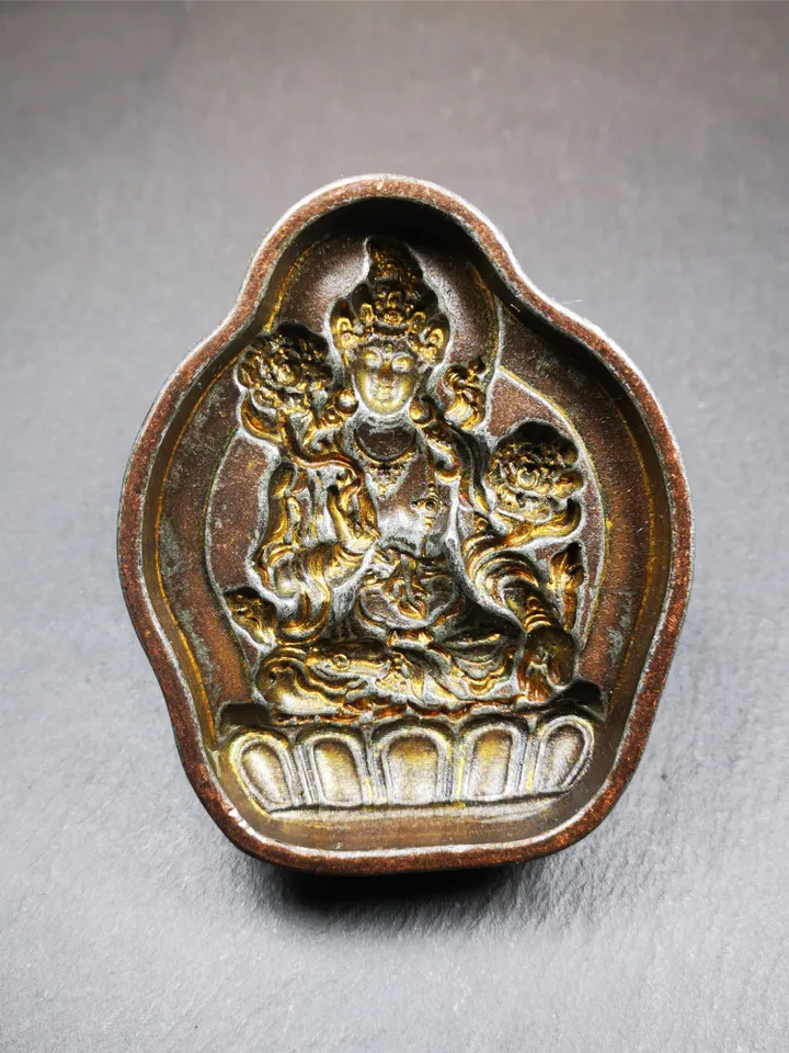 Gandhanra Tibetan Buddha Statue Mold,Green Tara,Tsa Tsa Copper Mould For Making Clay Buddha Statue,Tsha Tsha