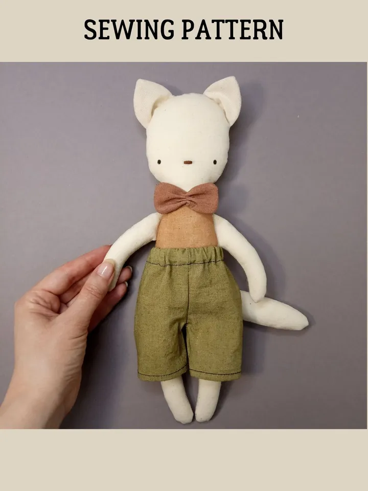Animal Doll Patterns (Cat, Bunny, Mouse) - 2 sizes