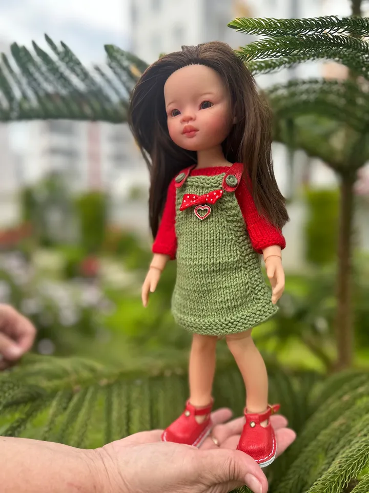 Paola Reina Doll 3 ITEMS Set: Exclusive Handmade Outfit - Sundress, Sweater, Shoes