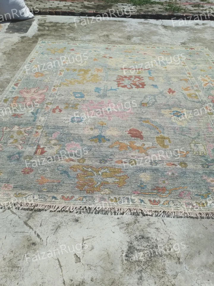 10X14 Gray Oushak rug muted multi size 8x10/9x12/10x14 Hand-knotted Vintage Oushak Wool Area Rug for Living Room, Dining room. oushak rug