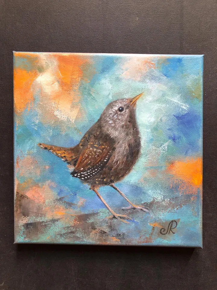 Bird Original Oil Painting Birds Wall Art Animal Painting