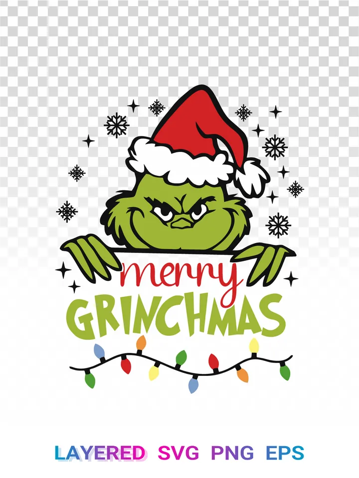 Grinchmas SVG, Grinch PNG Clipart, Dr Seuss Christmas Cricut