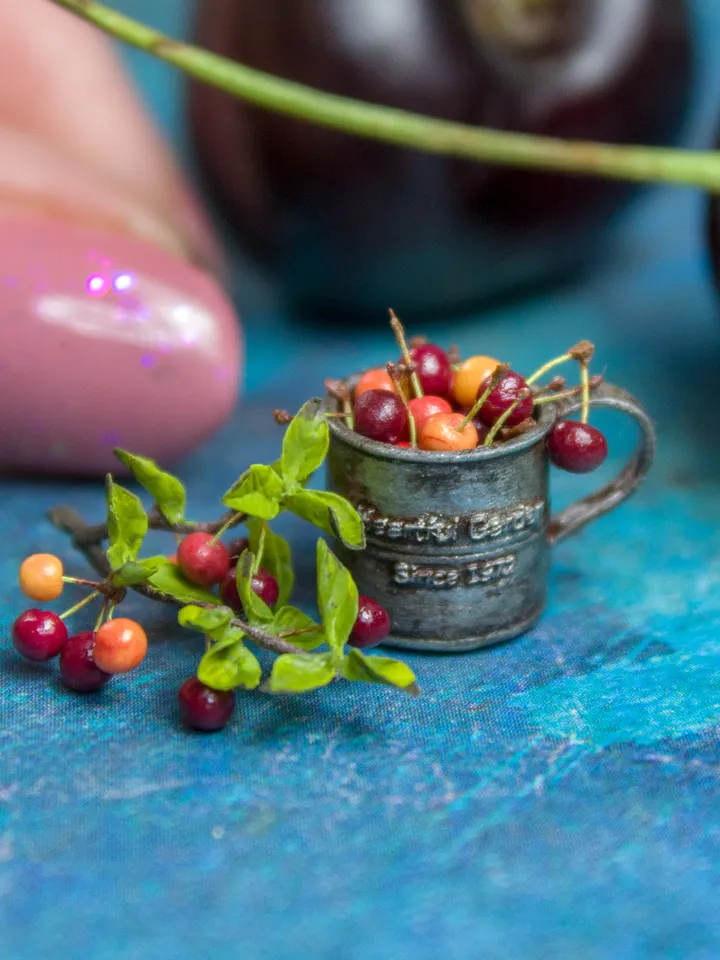 TUTORIAL Miniature cherries with branch
