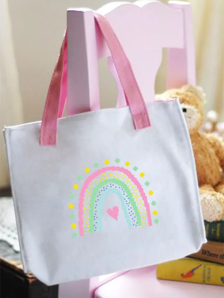 Small pastel rainbow cross stitch pattern PDF download Simple rainbow pattern digital PDF, Easy rainbow embroidery beginner Baby pattern #O4