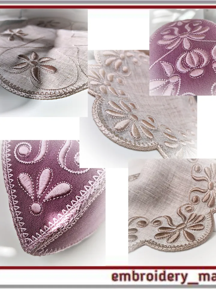 Flowers monochrome set of 5 elements Machine Embroidery Designs
