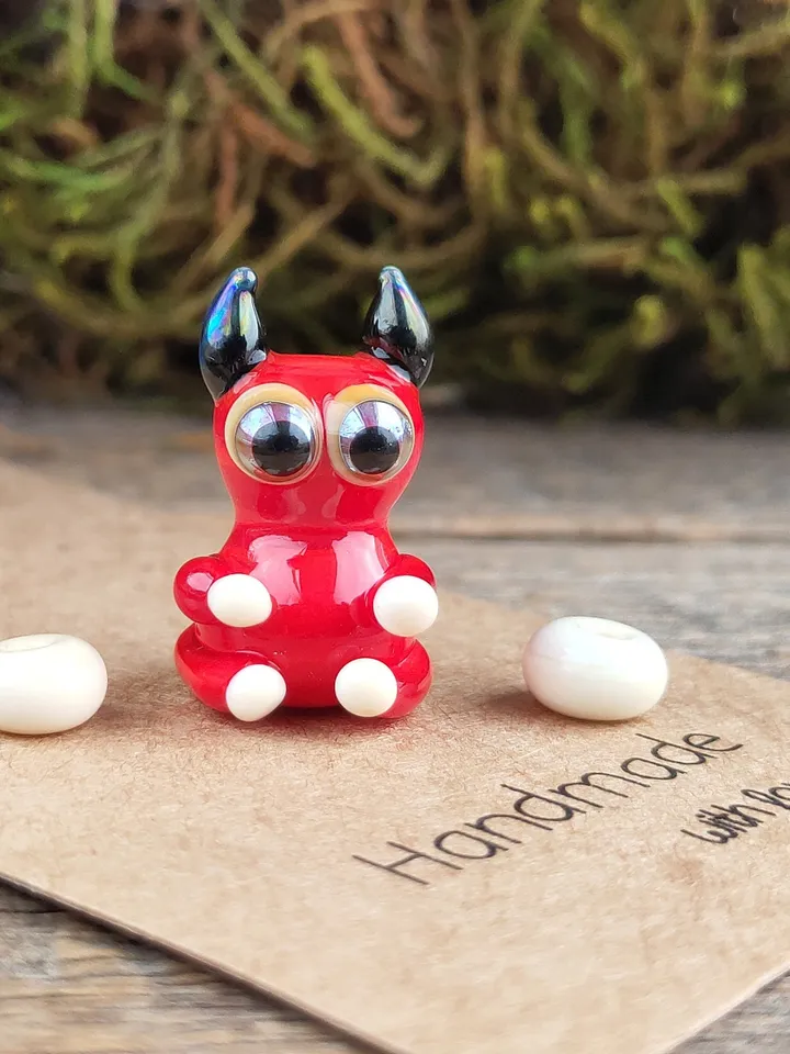 Tiny monster miniature, glass monster figurine, monster sculpture for terrarium decoration or fairy garden decor