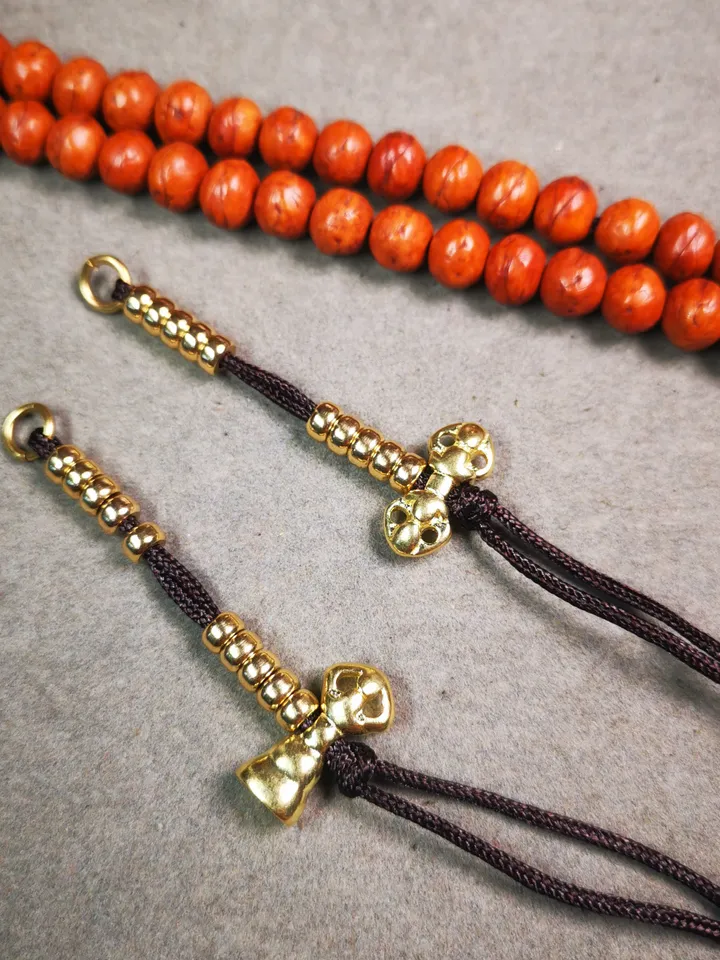 Gandhanra Handmade Tibetan Buddhist Mala Counters,Prayer Bead Counters,with Dorje and Vajra Pendant,Made of Brass