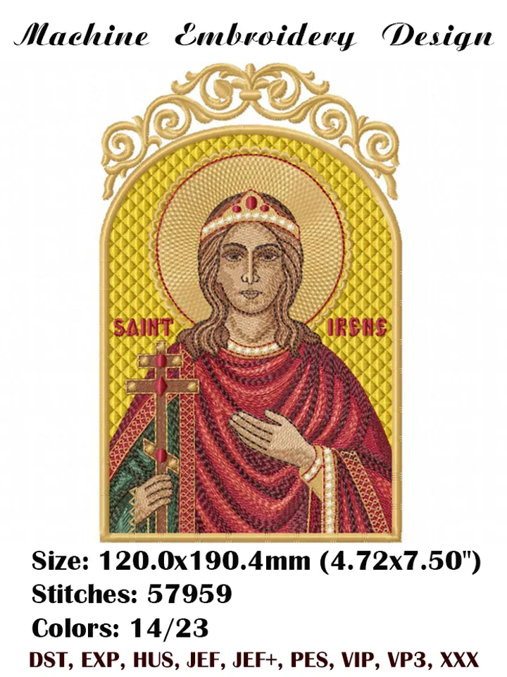 Saint Irene embroidery design