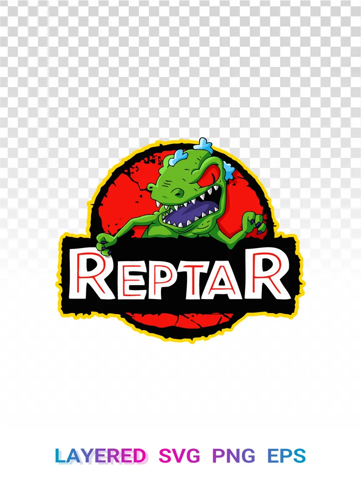 Reptar SVG PNG, Rugrats Dinosaur Logo, Transparent Clipart