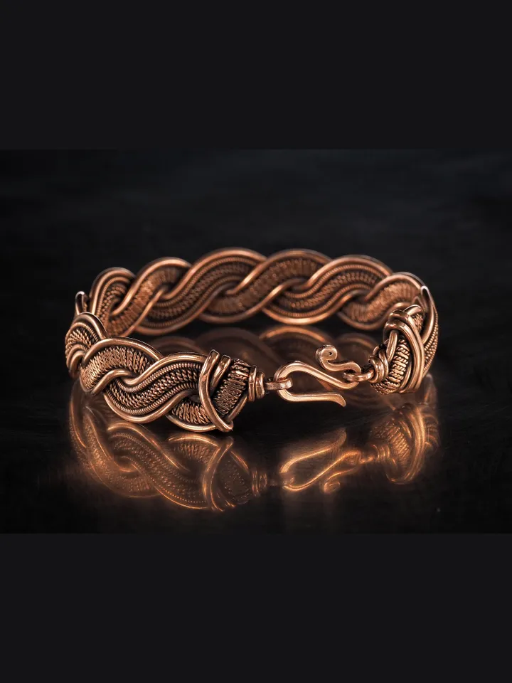 Wire wrapped copper bracelet for woman Antique style copper jewelry WireWrapArt