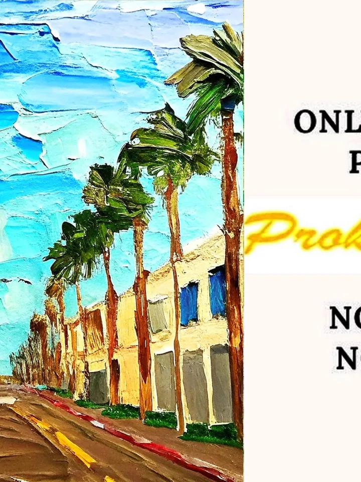 Los Angeles Painting Street Original Art Impasto Scene Sunset Boulevard Impressionist Oil Painting Palm Trees Car Cityscape Art Gift