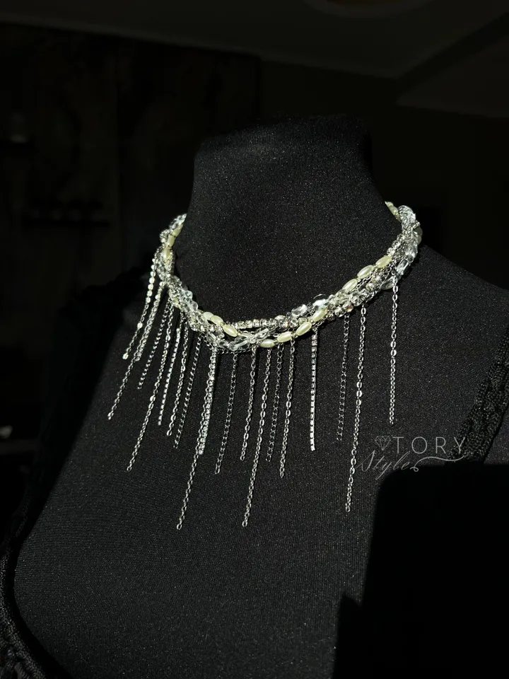 Chain necklace,layered necklace, grunge necklace, chain choker, Silver Choker, Layer Link necklace, Multi Strand necklace
