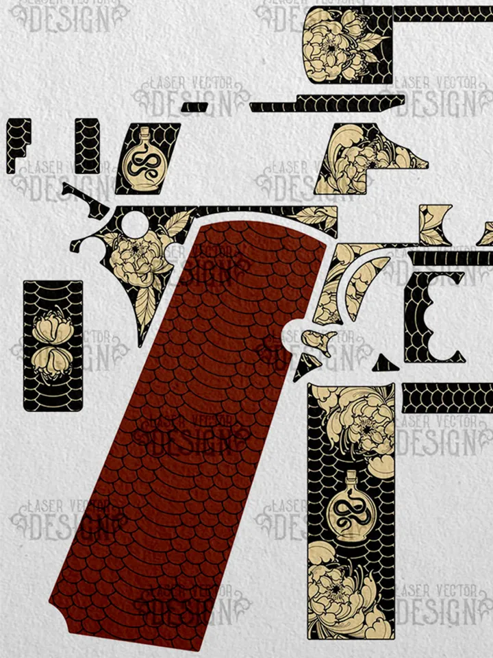 VECTOR DESIGN Kimber stainless target 6 in Snake and flowers