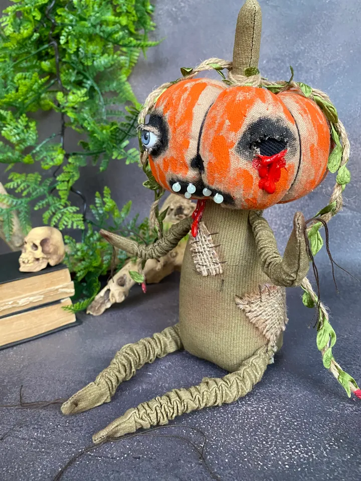 Primitive pumpkin for horror Halloween party