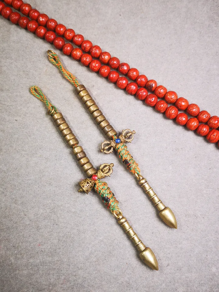 Gandhanra Handmade Tibetan Buddhist Mala Counters,Prayer Bead Counters,with Dorje and Vajra Pendant,Made of Brass