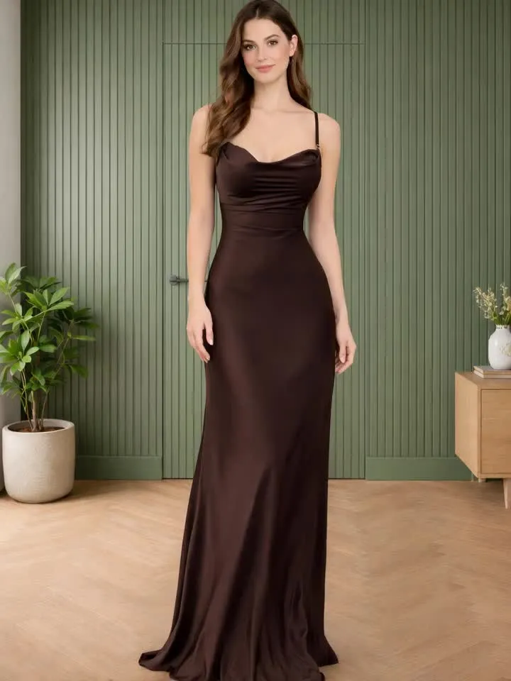 chocolate maxi dress formal Honey Chocolate Maxi Dress - US 10